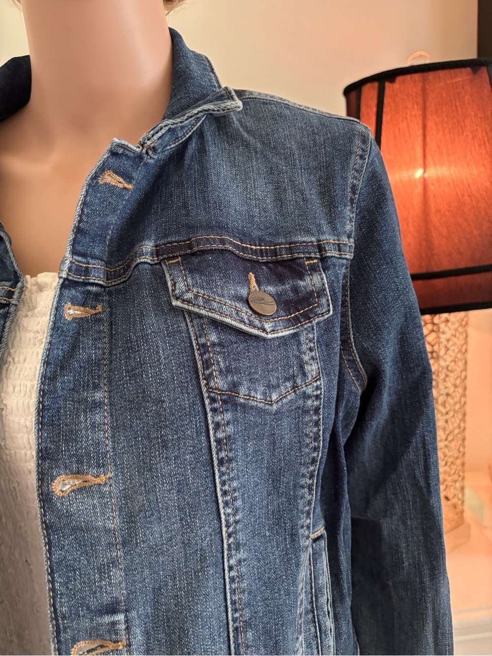 Ricki's Blue Denim Jacket with Embroidered Tapestry Back Panel - Picture 5 of 15